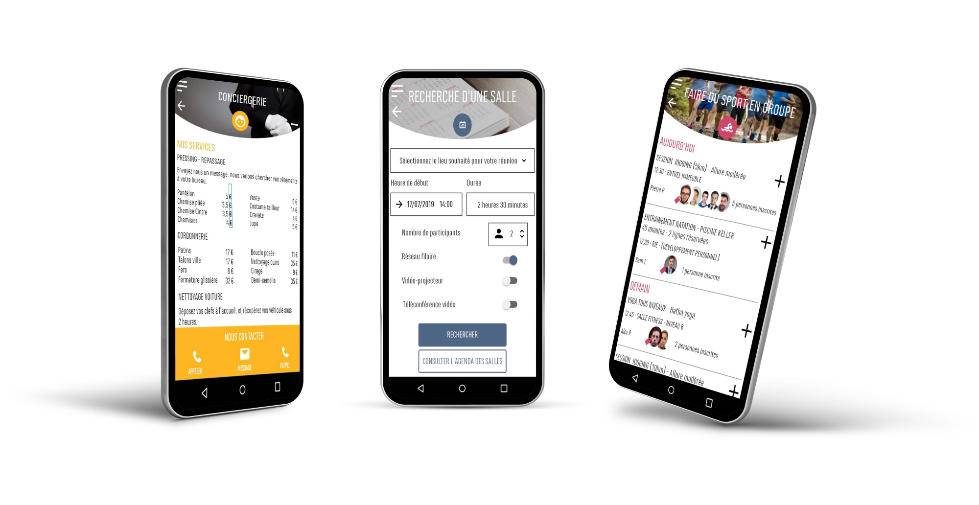 3 mobiles with spotmob content