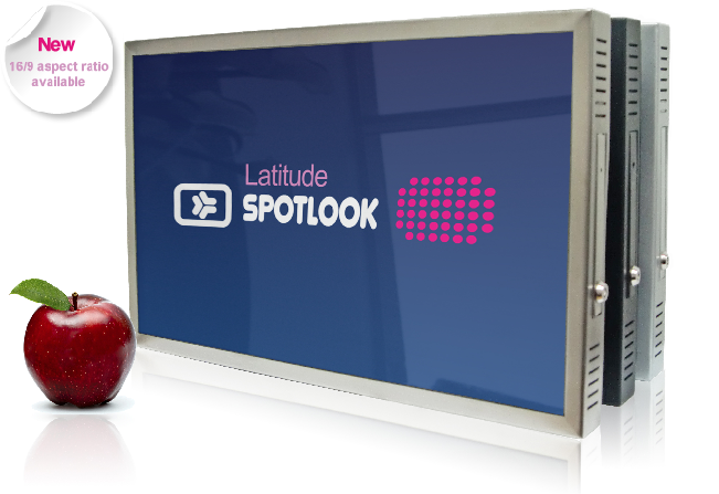 3 spotlook Latitude elevator displays in different colors